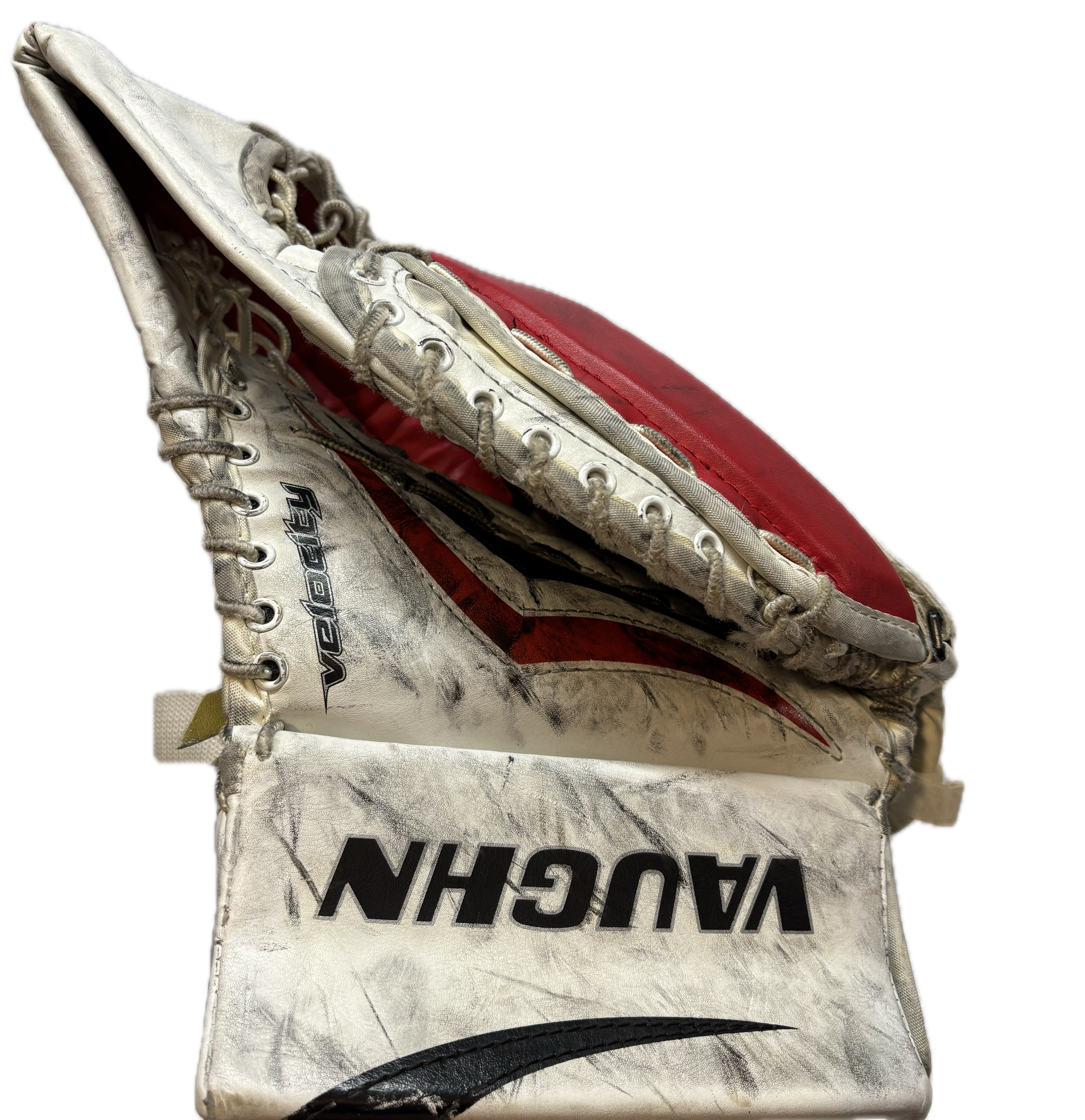 Vaughn Velocity V7 XR - Used Junior Goalie Glove (White/Red/Black)